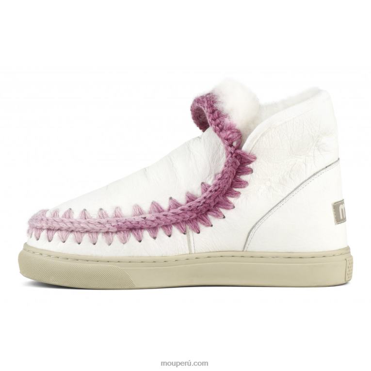Zapatilla esquimal pespuntes combinados mujer 8DRXZ597 blanco ceroso Mou