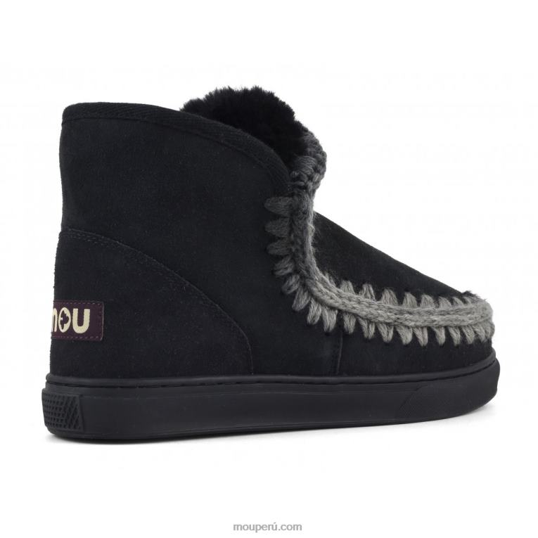 Zapatilla esquimal pespuntes combinados mujer 8DRXZ604 negro Mou