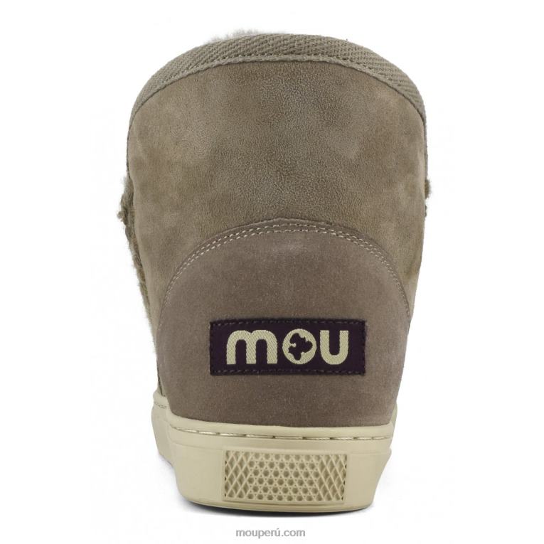 Zapatilla esquimal pespuntes combinados mujer 8DRXZ605 elefante gris Mou