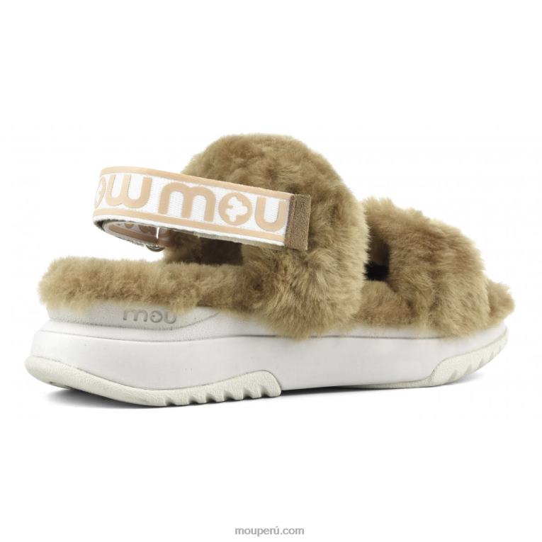 correa trasera de pantuflas para correr mujer 8DRXZ512 coñac Mou