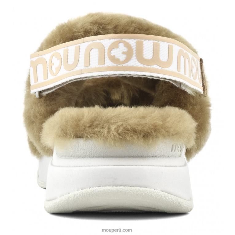 correa trasera de pantuflas para correr mujer 8DRXZ512 coñac Mou