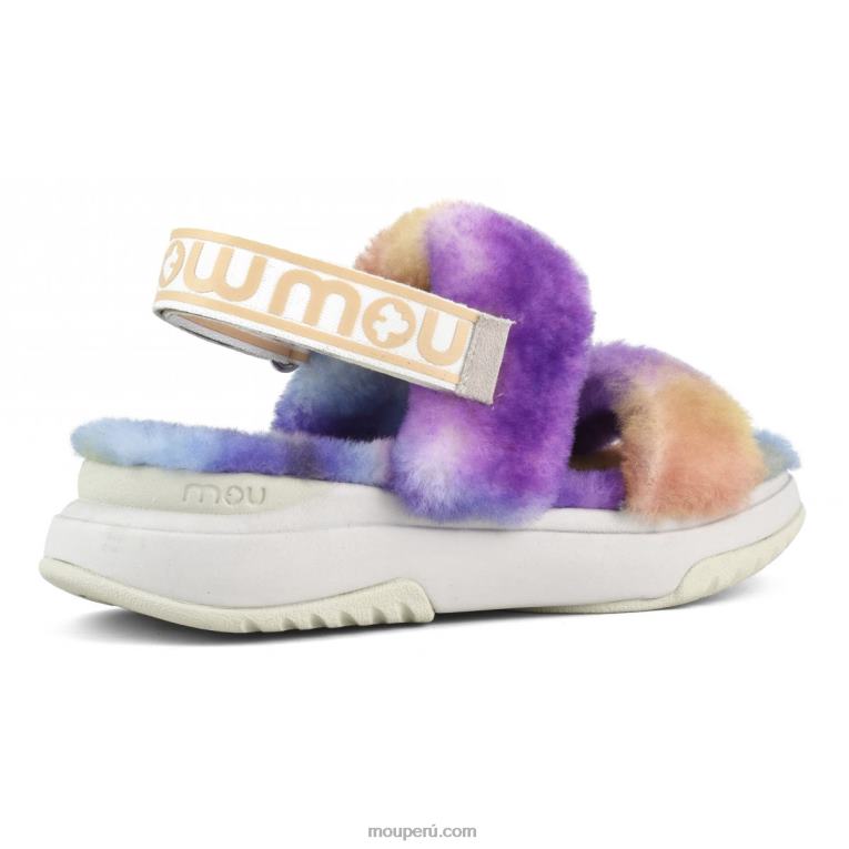 correa trasera de pantuflas para correr mujer 8DRXZ515 mezclar morado Mou