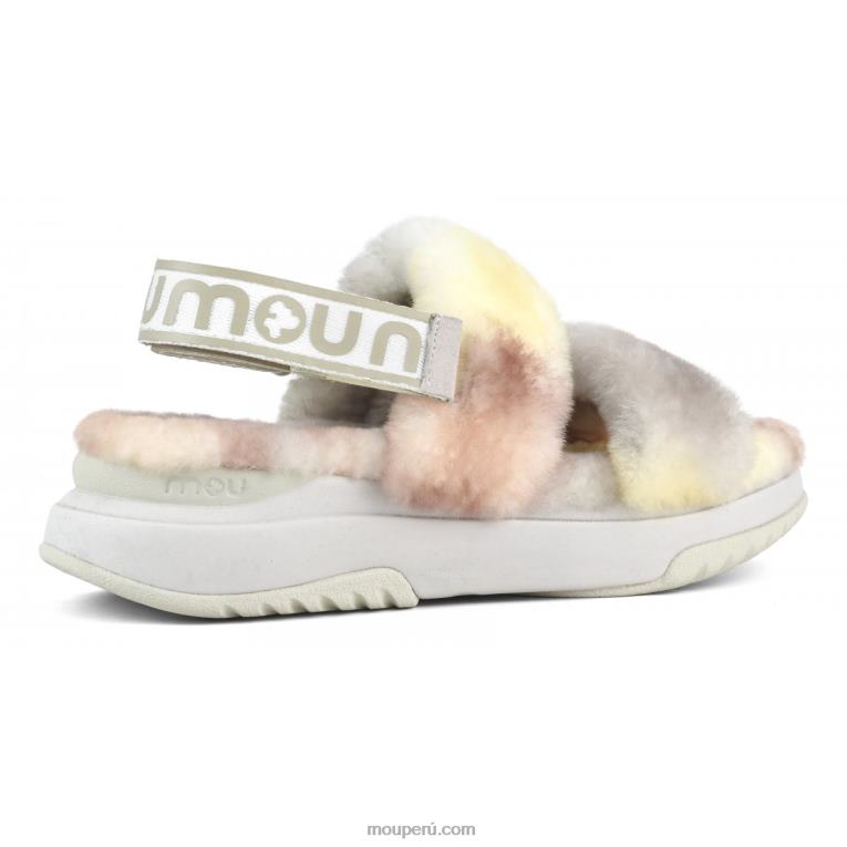 correa trasera de pantuflas para correr mujer 8DRXZ516 mezcla natural Mou