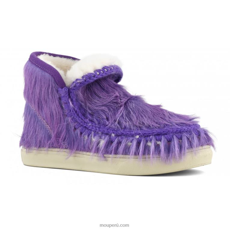 esquimal zapatilla pelo largo ponyskin mujer 8DRXZ678 poni de pelo largo morado Mou