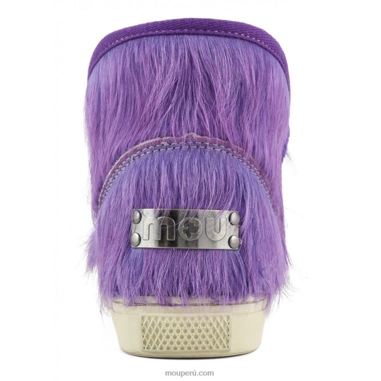 esquimal zapatilla pelo largo ponyskin mujer 8DRXZ678 poni de pelo largo morado Mou