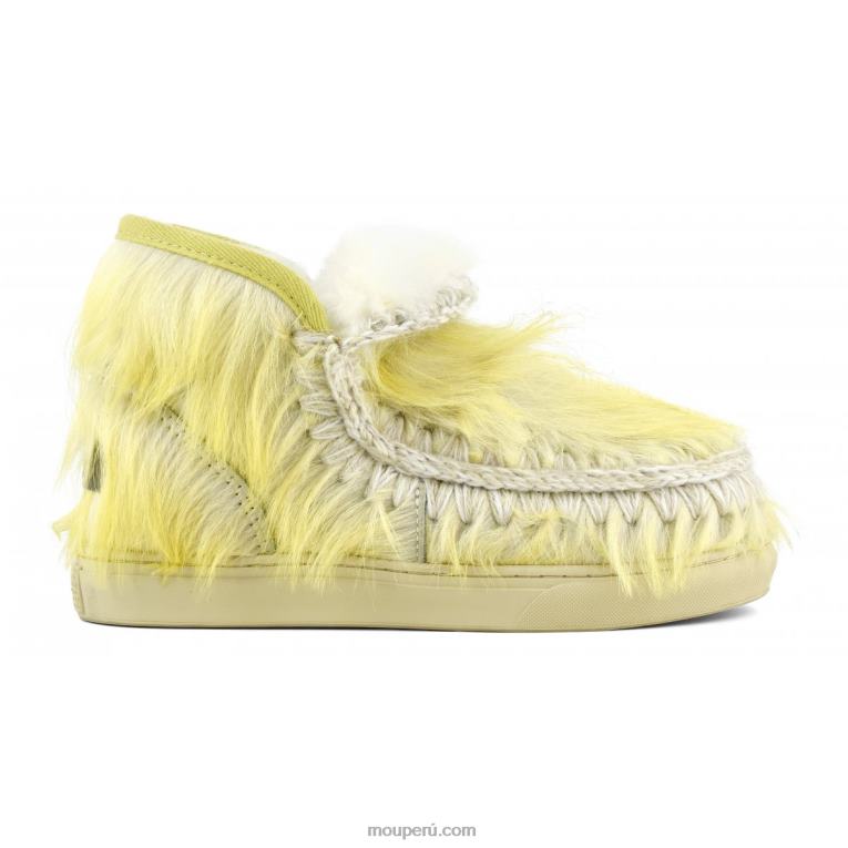 esquimal zapatilla pelo largo ponyskin mujer 8DRXZ679 poni de pelo largo blanco Mou