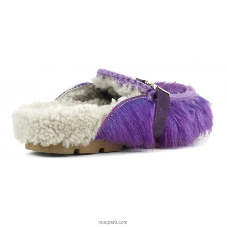 invierno bio diapositiva pelo largo ponyskin mujer 8DRXZ417 poni de pelo largo morado Mou