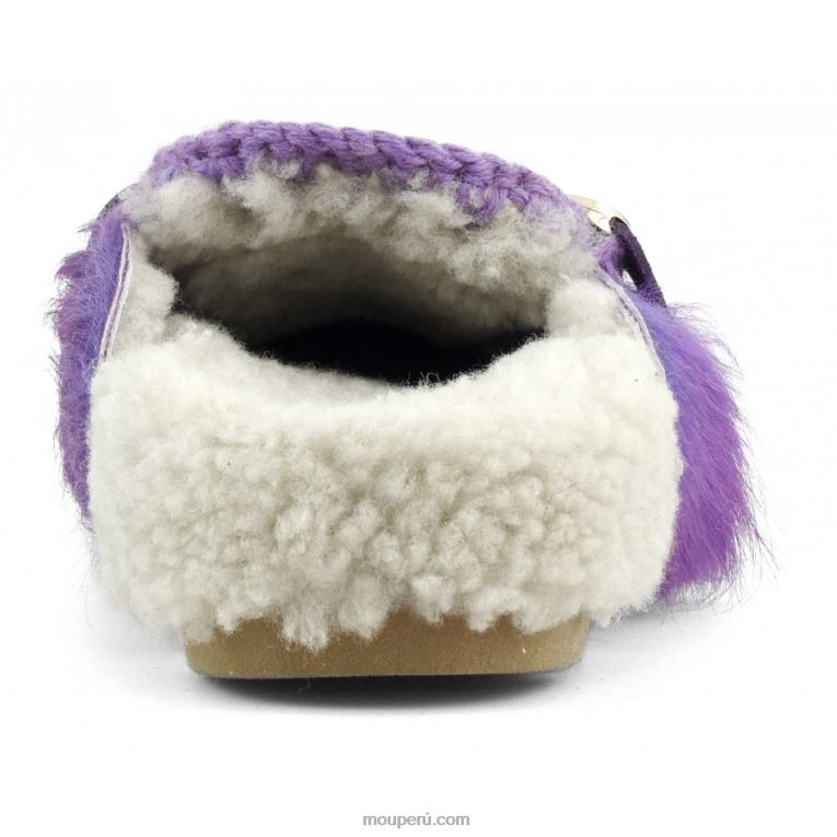 invierno bio diapositiva pelo largo ponyskin mujer 8DRXZ417 poni de pelo largo morado Mou