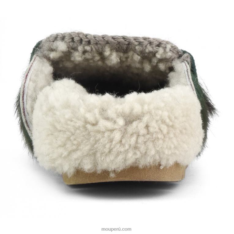 invierno bio diapositiva pelo largo ponyskin mujer 8DRXZ419 poni de pelo largo rosa verde Mou