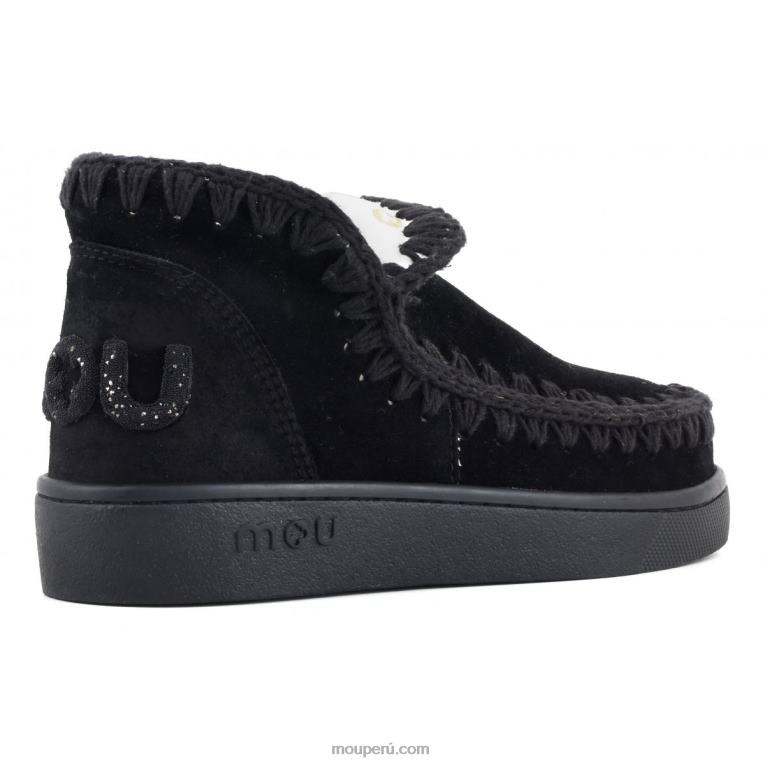 logotipo de brillo monocromático de zapatillas mujer 8DRXZ26 negro Mou