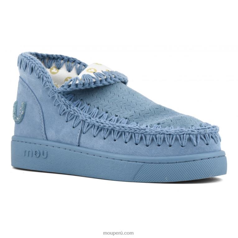 logotipo de brillo monocromático de zapatillas mujer 8DRXZ31 azul nilo Mou