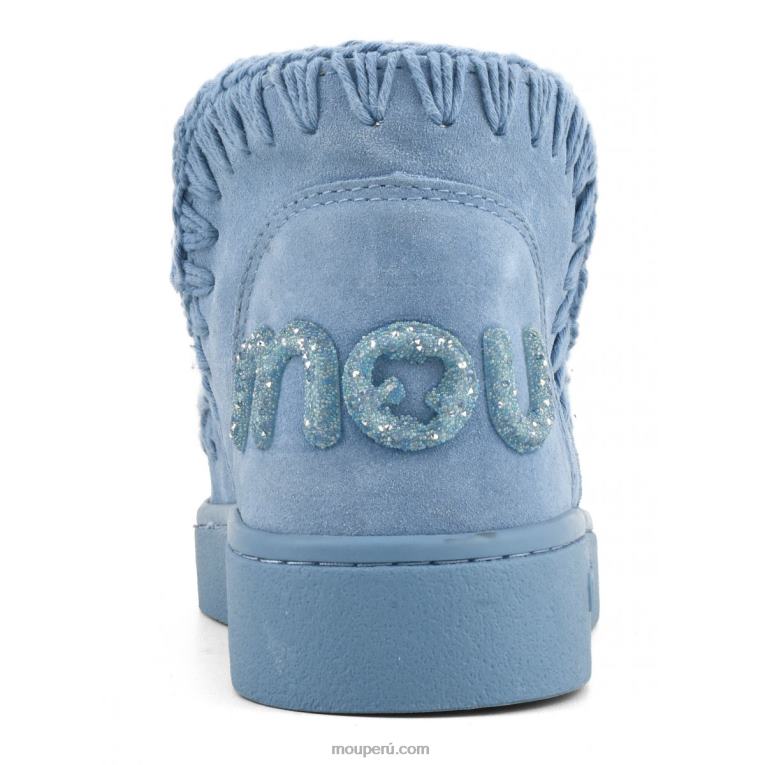 logotipo de brillo monocromático de zapatillas mujer 8DRXZ31 azul nilo Mou