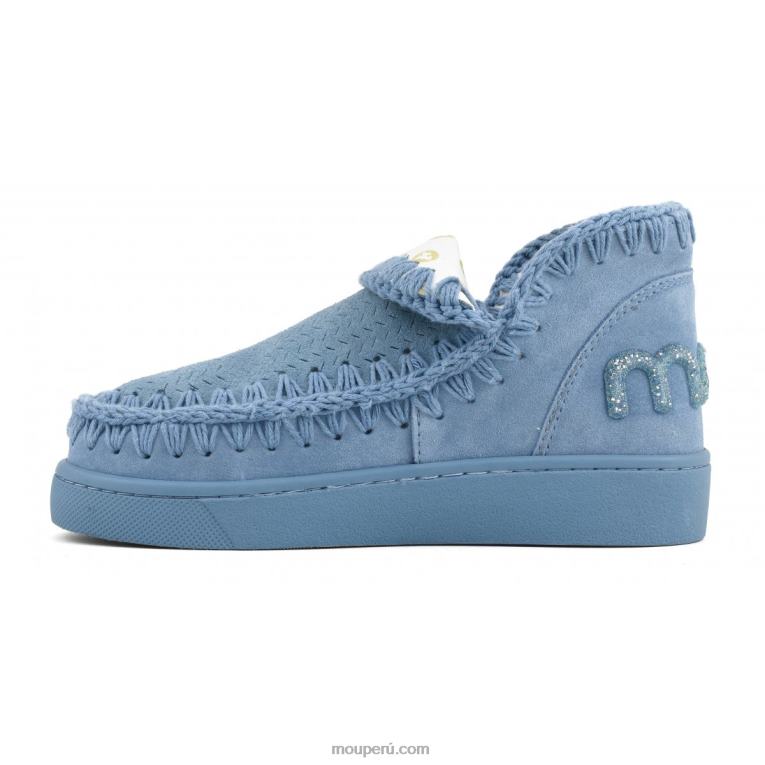 logotipo de brillo monocromático de zapatillas mujer 8DRXZ31 azul nilo Mou