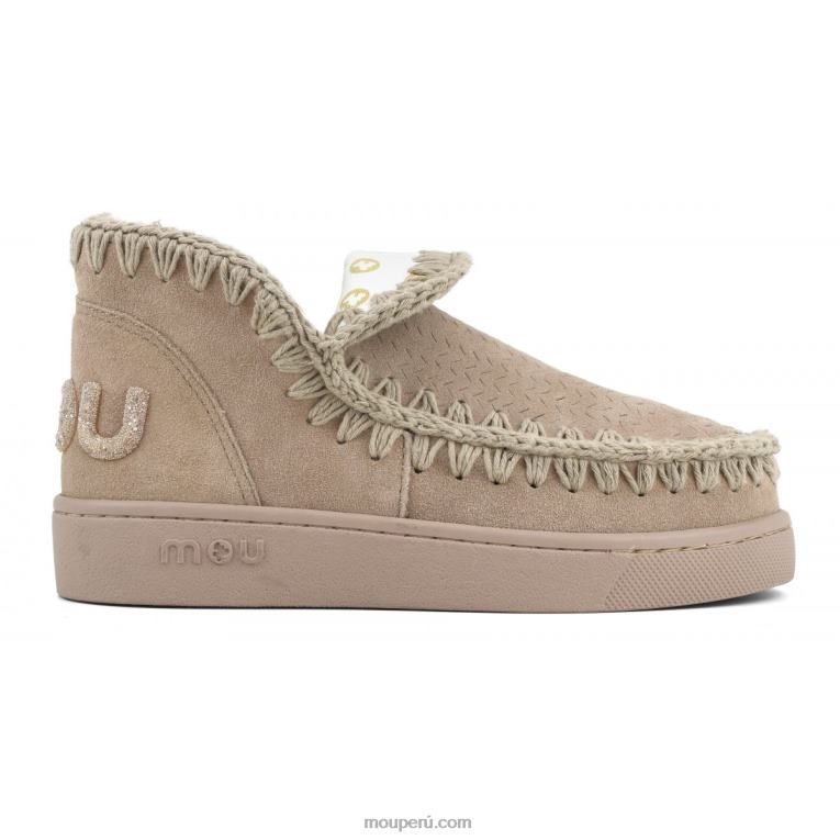 logotipo de brillo monocromático de zapatillas mujer 8DRXZ32 arena rosa (fundente) Mou