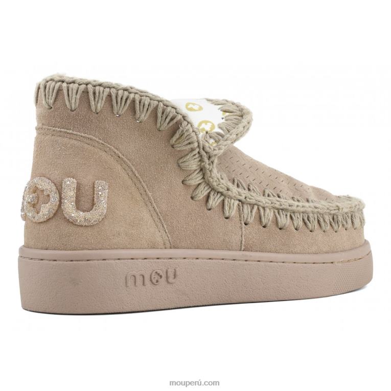 logotipo de brillo monocromático de zapatillas mujer 8DRXZ32 arena rosa (fundente) Mou