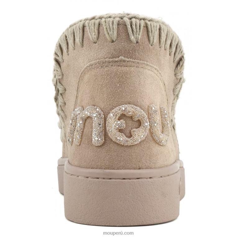 logotipo de brillo monocromático de zapatillas mujer 8DRXZ32 arena rosa (fundente) Mou