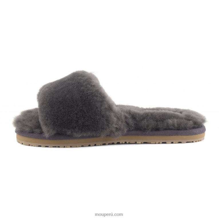 pantuflas con pelo de oveja mujer 8DRXZ483 carbón Mou