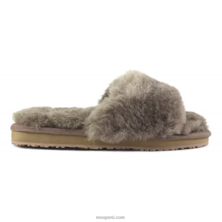 pantuflas con pelo de oveja mujer 8DRXZ484 elefante gris Mou