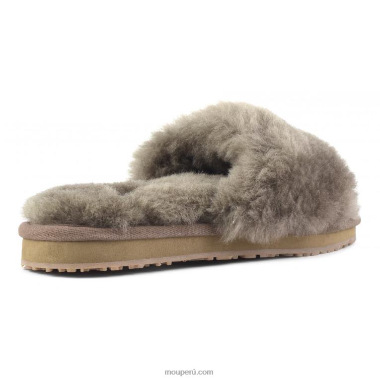 pantuflas con pelo de oveja mujer 8DRXZ484 elefante gris Mou