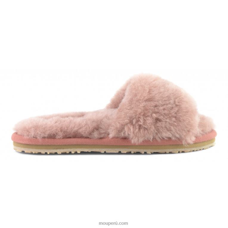 pantuflas con pelo de oveja mujer 8DRXZ486 rosa antigua Mou