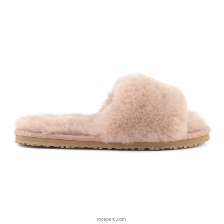 pantuflas con pelo de oveja mujer 8DRXZ488 beige rosa Mou