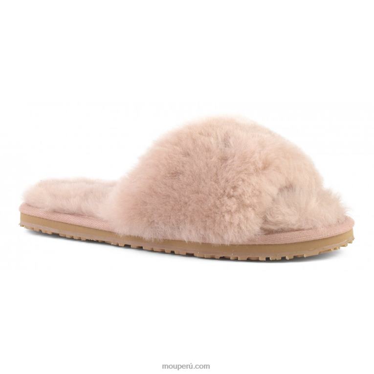 pantuflas con pelo de oveja mujer 8DRXZ488 beige rosa Mou