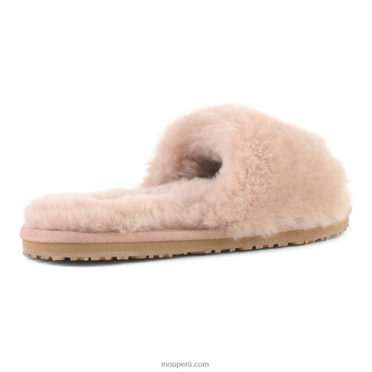 pantuflas con pelo de oveja mujer 8DRXZ488 beige rosa Mou