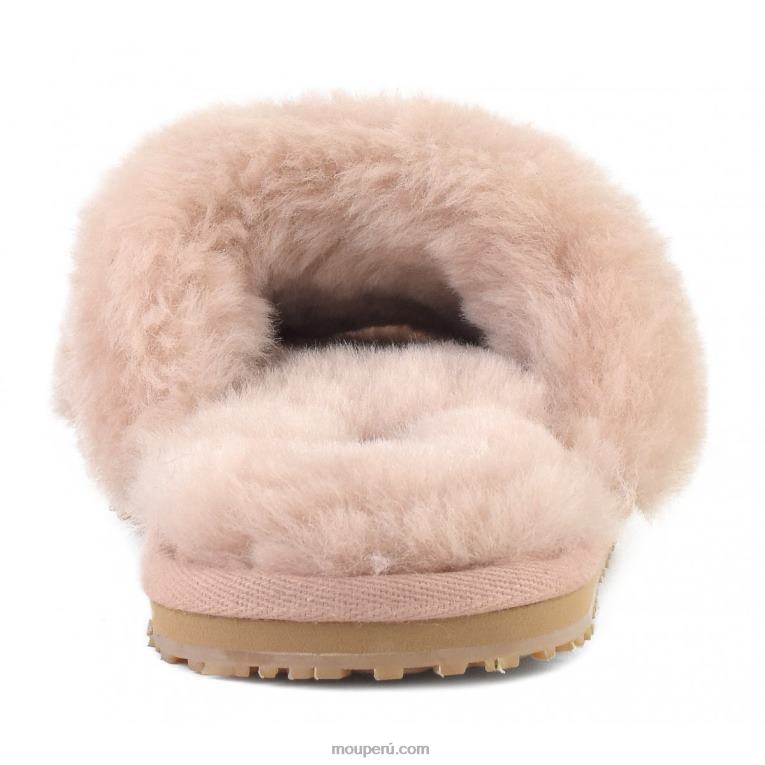pantuflas con pelo de oveja mujer 8DRXZ488 beige rosa Mou