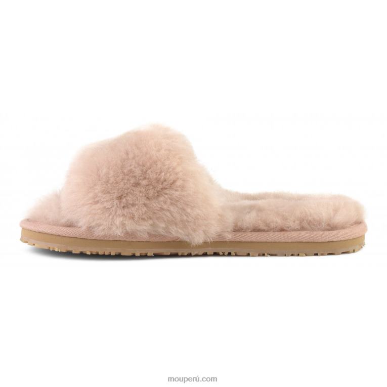 pantuflas con pelo de oveja mujer 8DRXZ488 beige rosa Mou