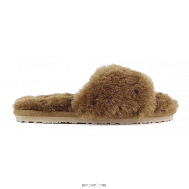 pantuflas con pelo de oveja mujer 8DRXZ493 coñac Mou