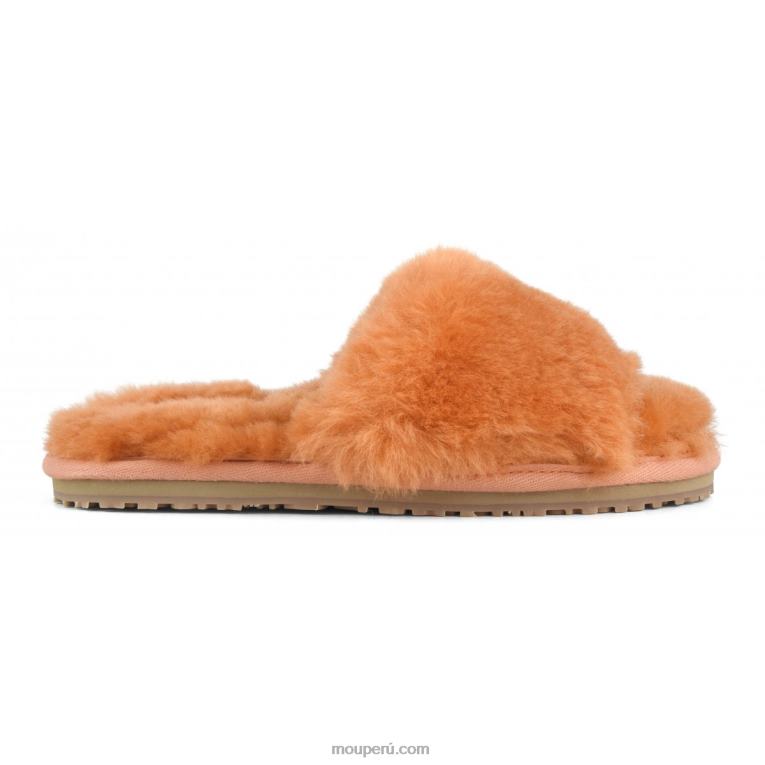 pantuflas con pelo de oveja mujer 8DRXZ495 albaricoque naranja Mou