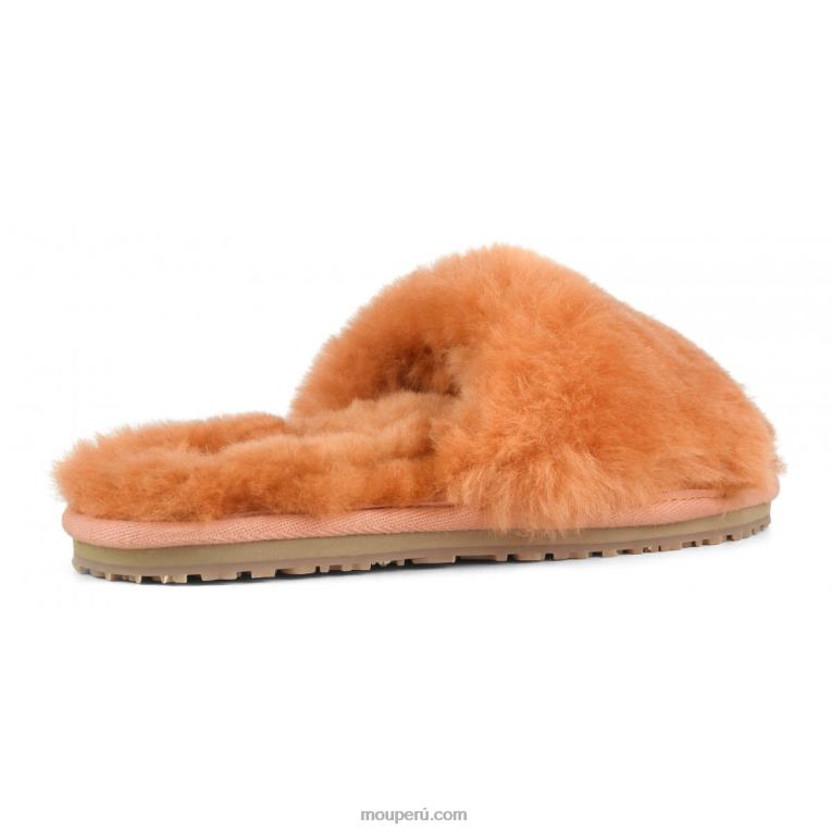 pantuflas con pelo de oveja mujer 8DRXZ495 albaricoque naranja Mou