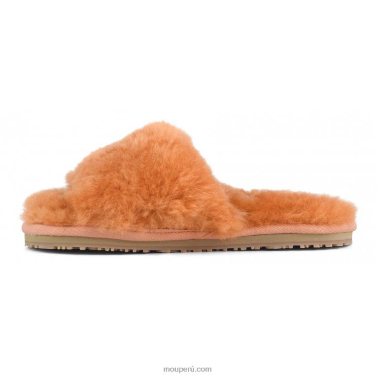pantuflas con pelo de oveja mujer 8DRXZ495 albaricoque naranja Mou