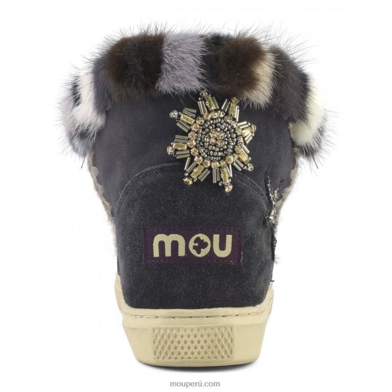 parches de estrellas de zapatillas esquimales mujer 8DRXZ651 apagado negro Mou