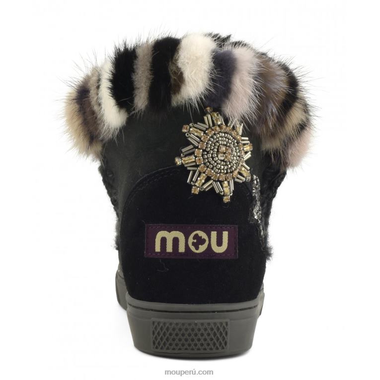 parches de estrellas de zapatillas esquimales mujer 8DRXZ652 negro Mou