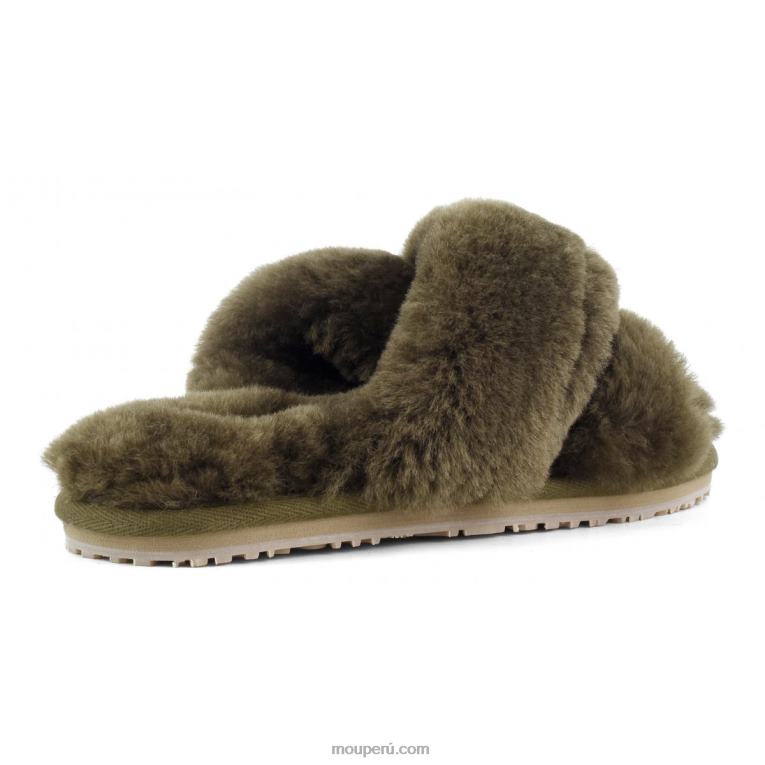 slippers cruzados con pelo mujer 8DRXZ472 milicia Mou