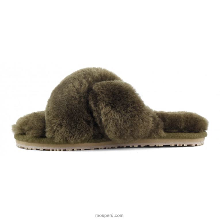 slippers cruzados con pelo mujer 8DRXZ472 milicia Mou