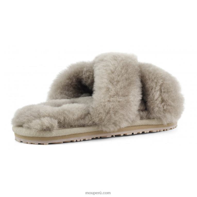 slippers cruzados con pelo mujer 8DRXZ473 elefante gris Mou
