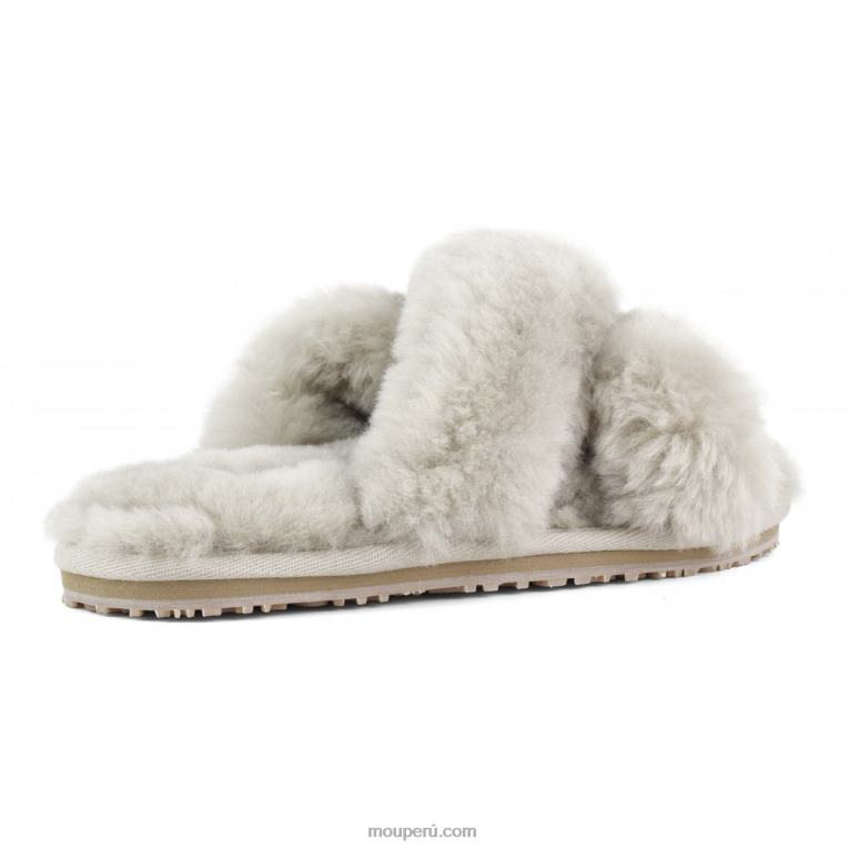 slippers cruzados con pelo mujer 8DRXZ474 arena Mou