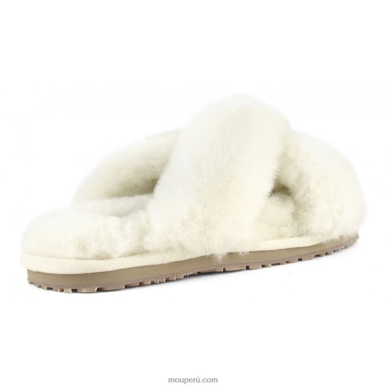 slippers cruzados con pelo mujer 8DRXZ477 vainilla Mou