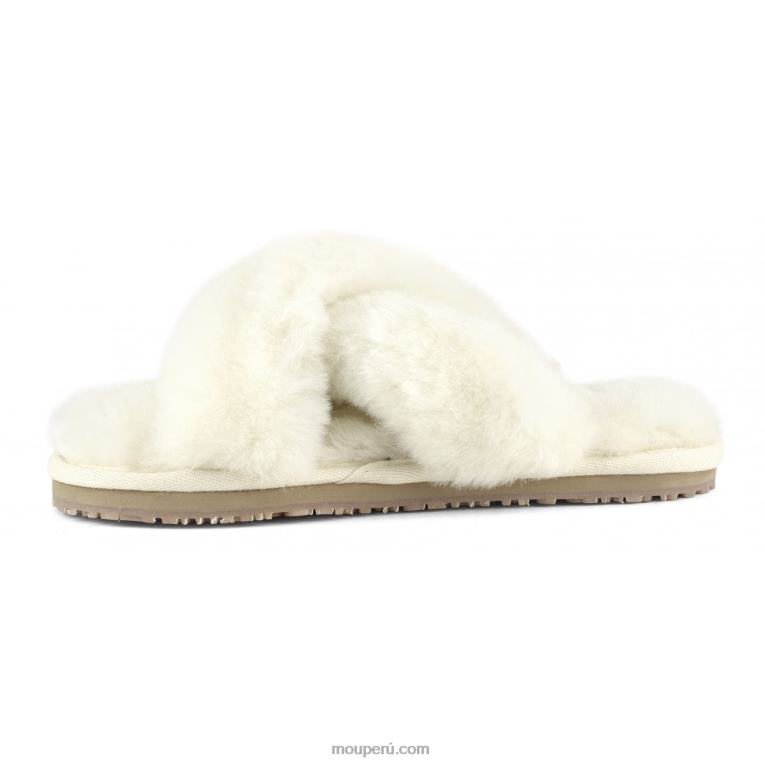 slippers cruzados con pelo mujer 8DRXZ477 vainilla Mou
