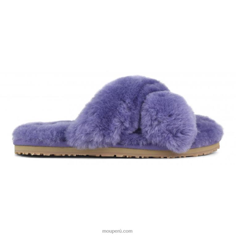 slippers cruzados con pelo mujer 8DRXZ482 púrpura crepúsculo Mou