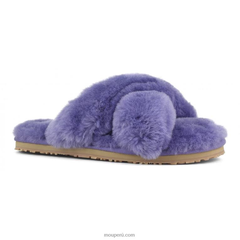 slippers cruzados con pelo mujer 8DRXZ482 púrpura crepúsculo Mou