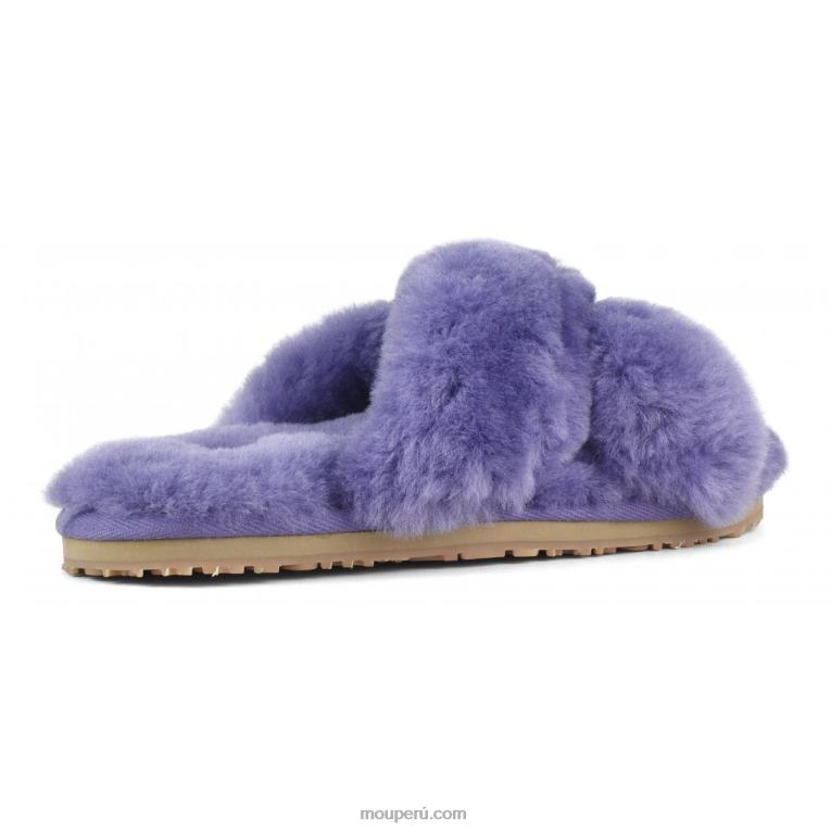 slippers cruzados con pelo mujer 8DRXZ482 púrpura crepúsculo Mou