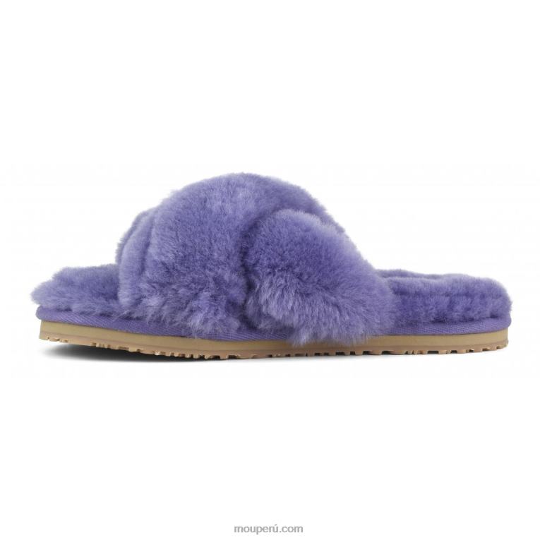 slippers cruzados con pelo mujer 8DRXZ482 púrpura crepúsculo Mou