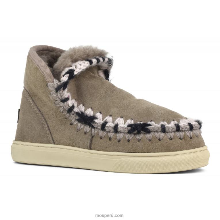 sobrecostura de zapatillas esquimales mujer 8DRXZ590 elefante gris Mou