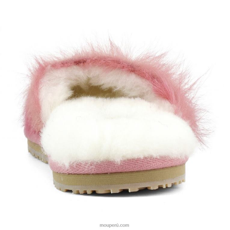 zapatilla de piel de caballo de pelo largo mujer 8DRXZ500 poni de pelo largo rosa fuxia Mou