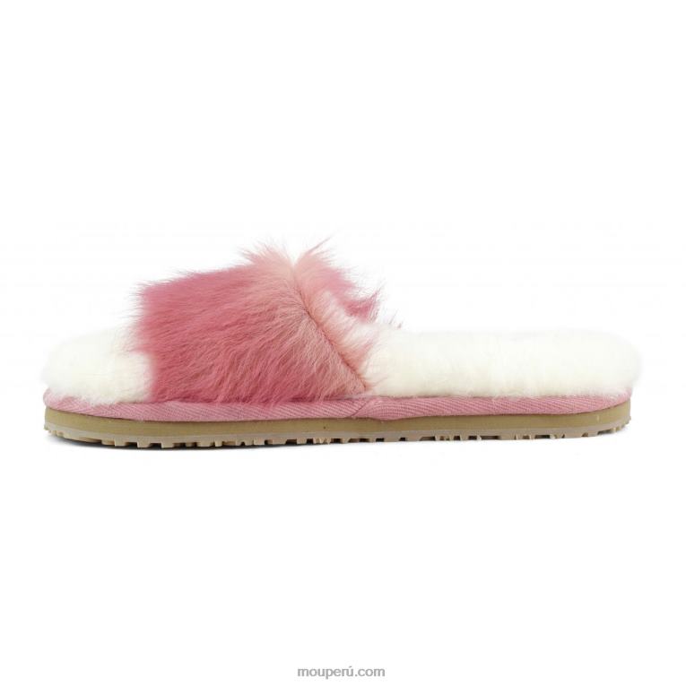 zapatilla de piel de caballo de pelo largo mujer 8DRXZ500 poni de pelo largo rosa fuxia Mou