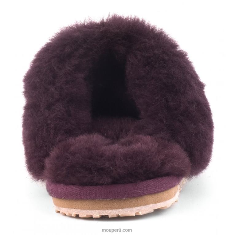 zapatilla de piel de oveja con puntera cerrada mujer 8DRXZ461 vino Mou