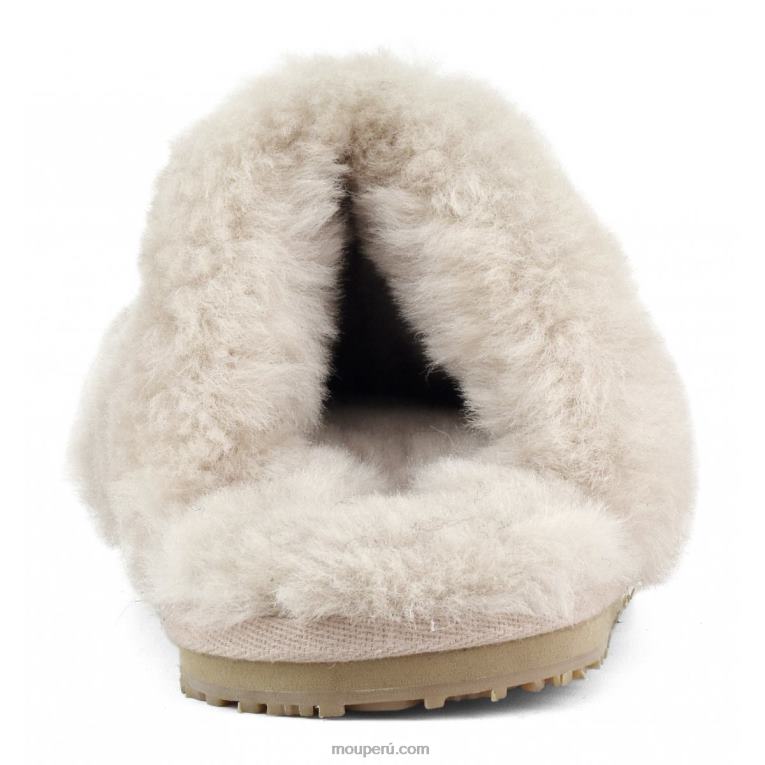 zapatilla de piel de oveja con puntera cerrada mujer 8DRXZ462 beige rosa Mou